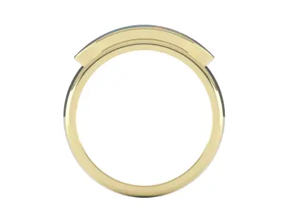 Luxury Ring Opal Inlay and Diamond Channel Set 3D Model 3D print model