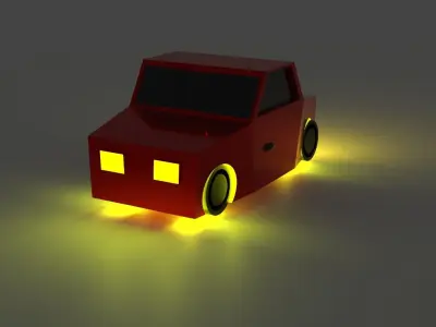 cartoon car Low-poly 3D model