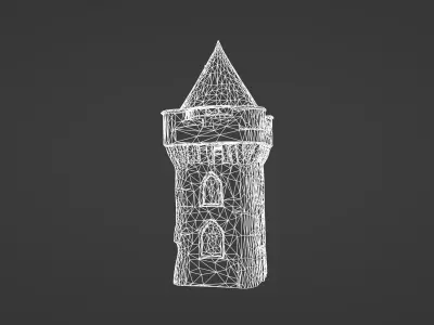Medieval Fantasy Castle Tower 3D model