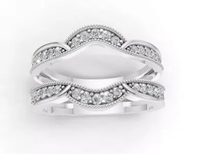 AV 709 Diamond Ladies Enhancer Double Guard Ring 3D print model