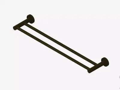 Towel Rail - Double - Luxury - Round - 600 - Round Plate Low-poly 3D model