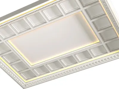 Modern coffered illuminated ceiling 3D model