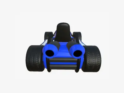 Cartoon Kart I02 Blue - Vehicle Racing Design Low-poly 3D model