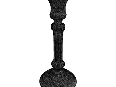 Ornate Vintage Candlestick Holder Low-poly 3D model
