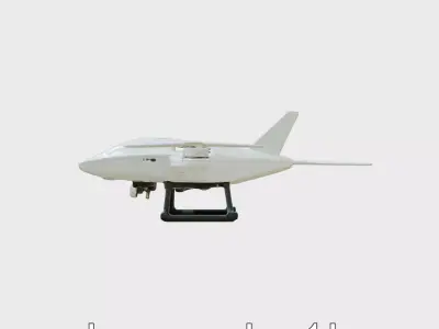Aerial Drone System Hermes D Design with Propulsion Detailing Low-poly 3D model