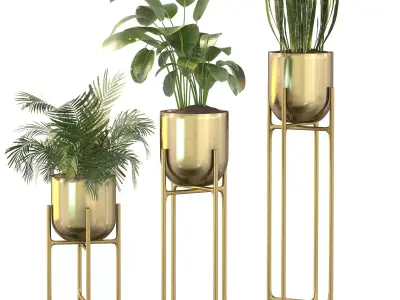 Metal Plant Set 06 3D model