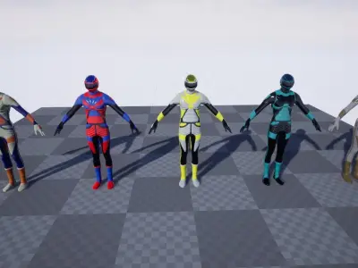 AdrenalineMaleSuit group of people Low-poly 3D model