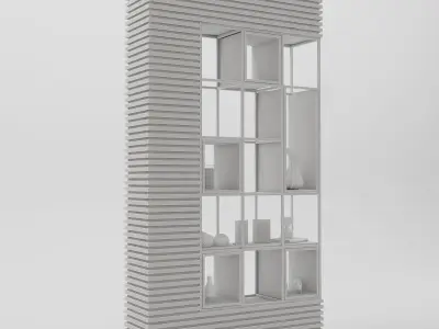 partition shelf with shelves Free 3D model