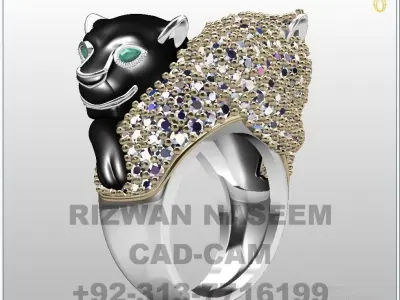 Panther Ring Couple 3D print model