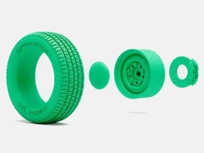 15x7 Smoothie Wheel BFGoodrich Radial TA Tire 3D print model