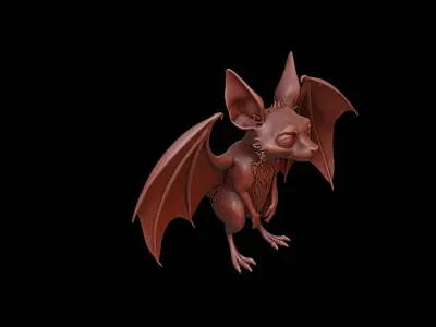 Bat Animal Sculpture 3D print model