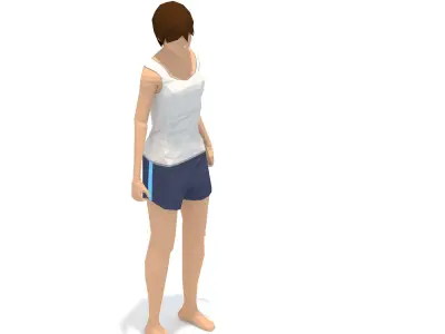 King Dancer Pose Yoga Exercise Woman Animation Low-poly 3D model