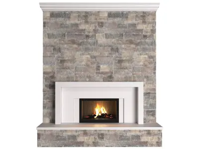 Fireplace modern ArtDeco style  3D model