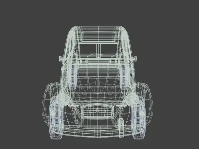Citroen 2CV Low-poly 3D model