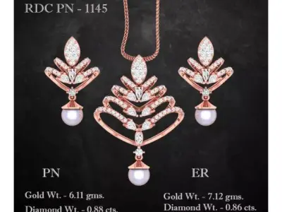 Pendant Earrings combo - 1145 3D print model