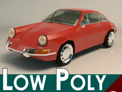Low Poly Sports Car Low-poly 3D model