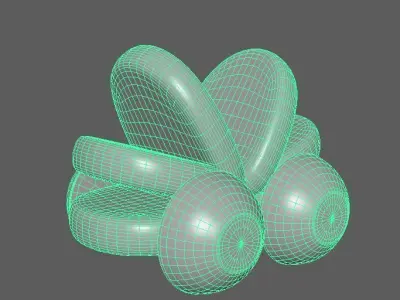 Wooden Car Toy for baby Low-poly 3D model