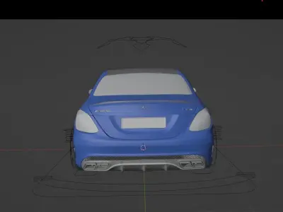 Mercedes AMG C63 Low-poly 3D model