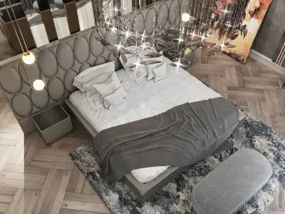 bedroom and clothes room 3D model