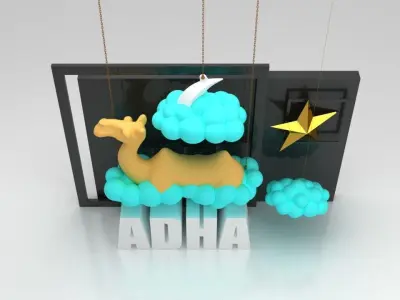 Eid Al Adha Conceptual Shop Window  3D model