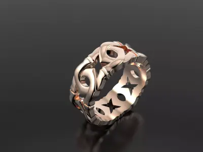 Cartier ring logos  3D print model
