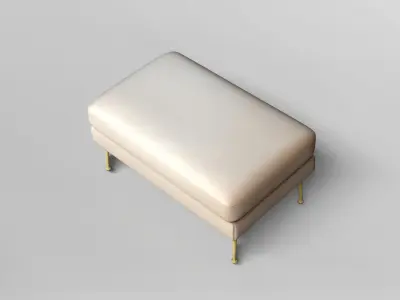 Modern Pink Velvet Ottoman 3D model