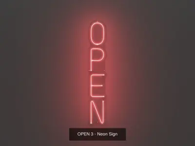 Lettering Pack 4 - Neon Signs 3D Model Collection
