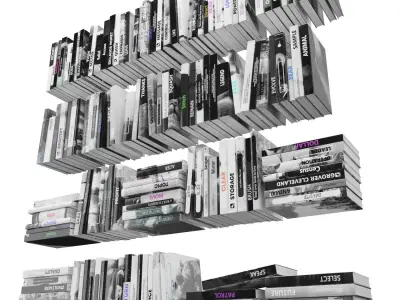 Books 150 pieces 2-1-1 Low-poly 3D model
