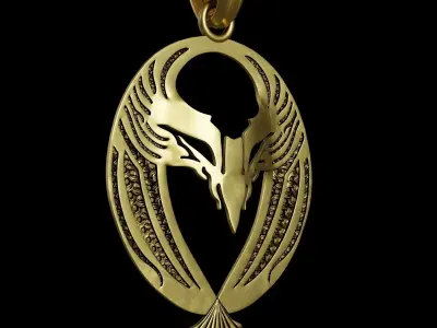 Eagle Stylized Pendant Amulet Necklace 3D print model