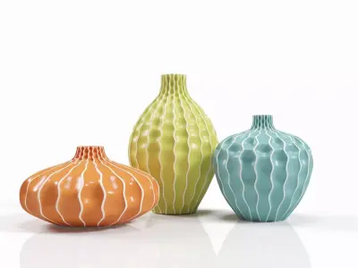 Imax Agatha Ceramic Vases Set of 3  3D model