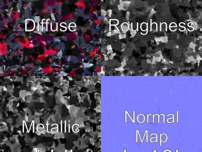 Futuristic Electrocar with Neon Highlights Low-poly 3D model