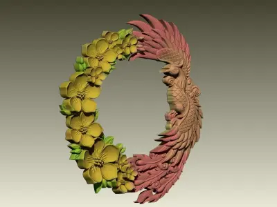 Phoenix Flower pendant 3D print model