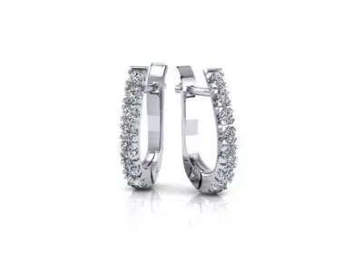 Earrings with diamonds 3D print model