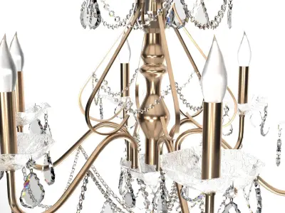 Chandelier with crystals hanging from it 3D model purchase