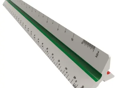 Architect Ruler Low-poly 3D model