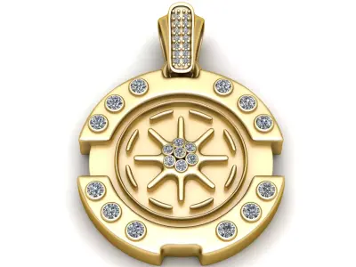 gear pendant  3D printable model      3D print model