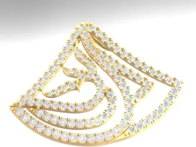 Earrings Collection dil jagji diamond pendant gold 3D print model