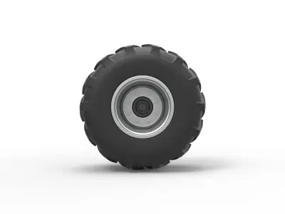 Rear wheel of Vintage Pulling Funny car Scale 1 to 25 3D print model