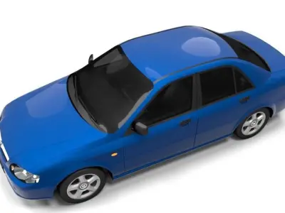 MAZDA 323 SEDAN LOWPOLY Low-poly 3D model