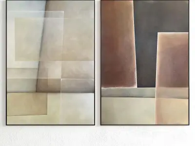 Plaster Two Photo Frame 326 Low-poly 3D model
