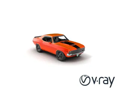 Iconic Retro Muscle Coupe model pack Low-poly 3D model