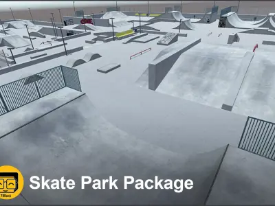 Skate Park Package Low-poly 3D model