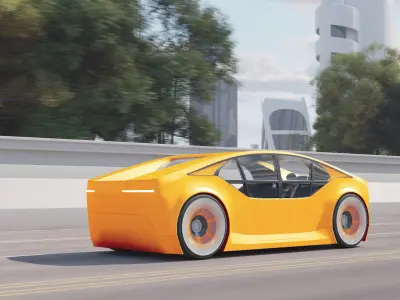 Futuristic electric car concept - driverless vehicle  3D model