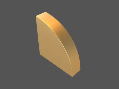 Quarter Circle v1 001 Low-poly 3D model