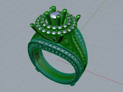 Two piece solitaire ring 3D print model