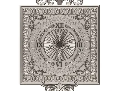 Classic Wall Clock 04 Chrome Low-poly 3D model