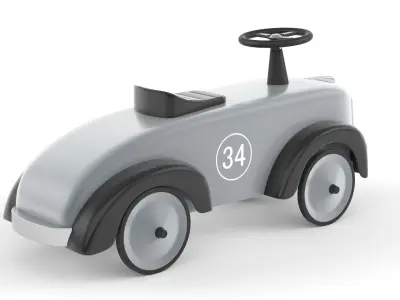 Retro Push Car 3D model