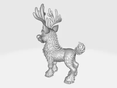 Christmas Red Nosed Reindeer Holiday Deer Figurine 3D print model