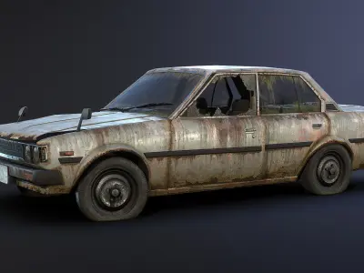 Toyota Corolla Rusty Low-poly 3D model