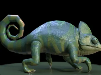 3D Chameleon Low-poly 3D model